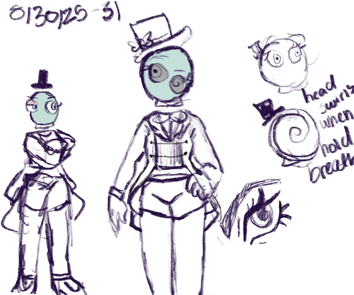 Sketch of a digital circus OC
